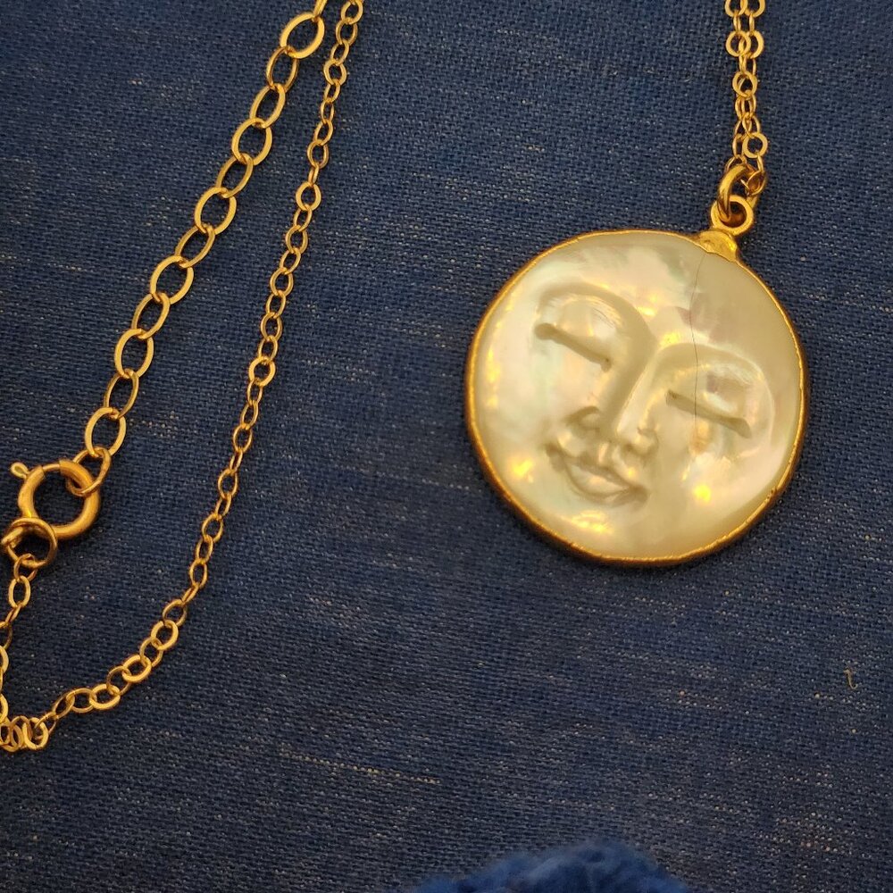 Moon necklace made from Abalone Shell